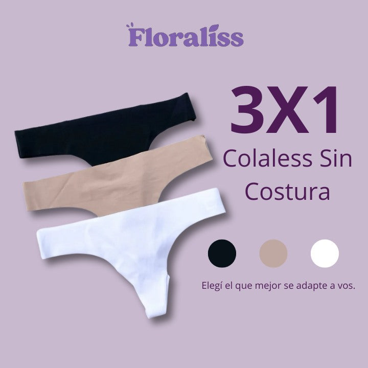 Bombacha Colaless Sin Costura 3x1 – Invisible y Ultra Cómoda
