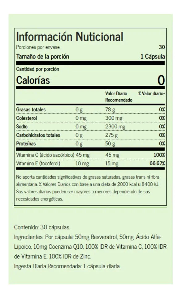 Resveratrol Ultra Green – Antioxidante premium para juventud y vitalidad